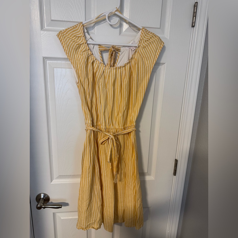 LC Lauren Conrad Yellow and White Striped Dress